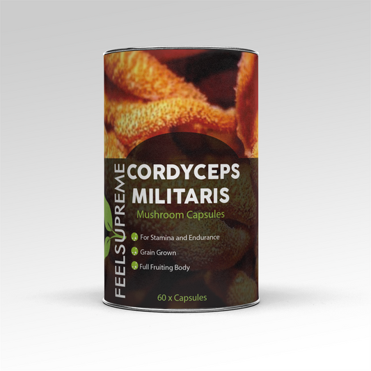 Feel Supreme Cordyceps Militaris Mushroom Capsules 60 packshot