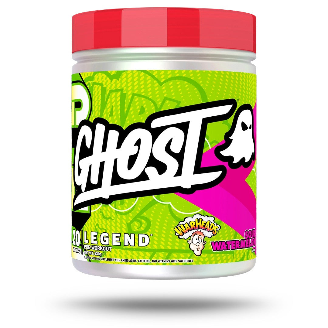 Ghost Legend V5 430g WARHEADS Sour Watermelon pre-workout tub