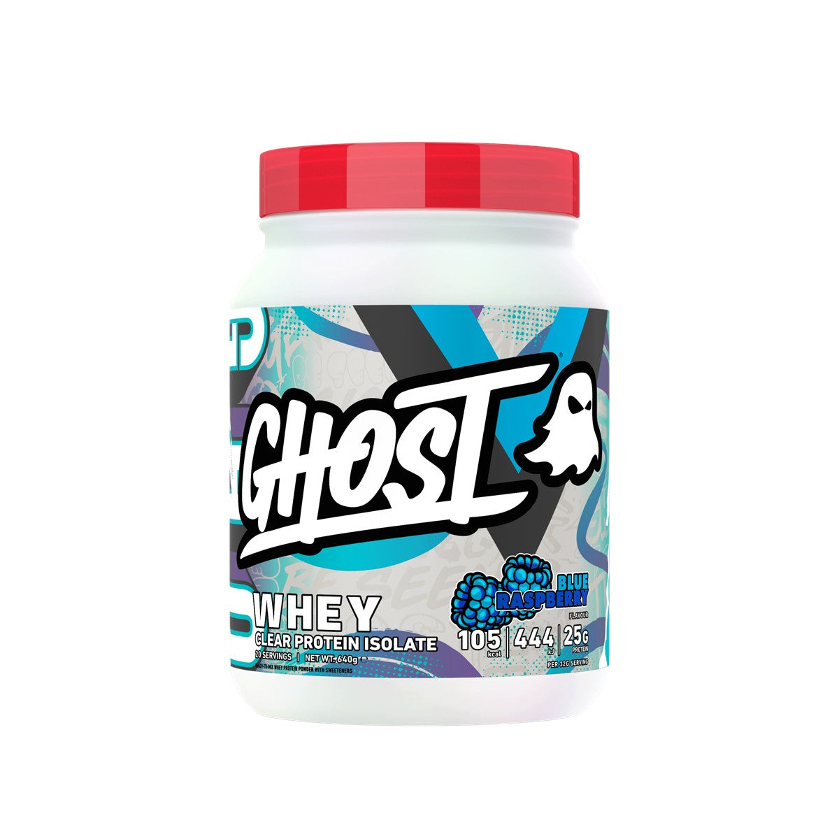 Ghost Clear Whey 640g Blue Raspberry tub front