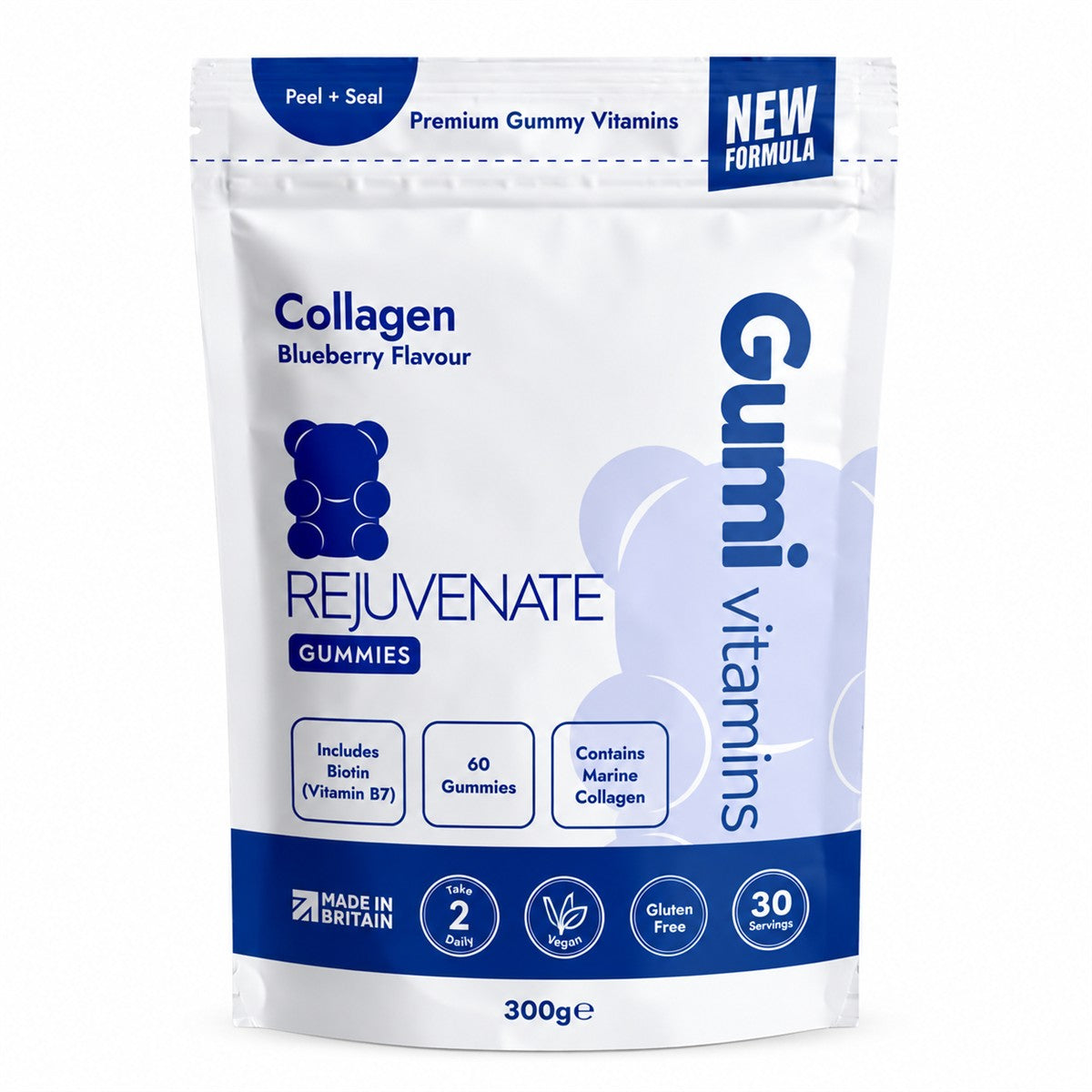 Gumi Vitamins REJUVENATE Collagen Gummies 300g Blueberry pouch