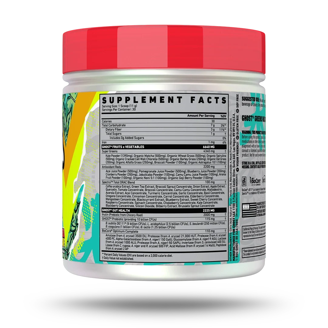 Ghost Greens 330g nutrition