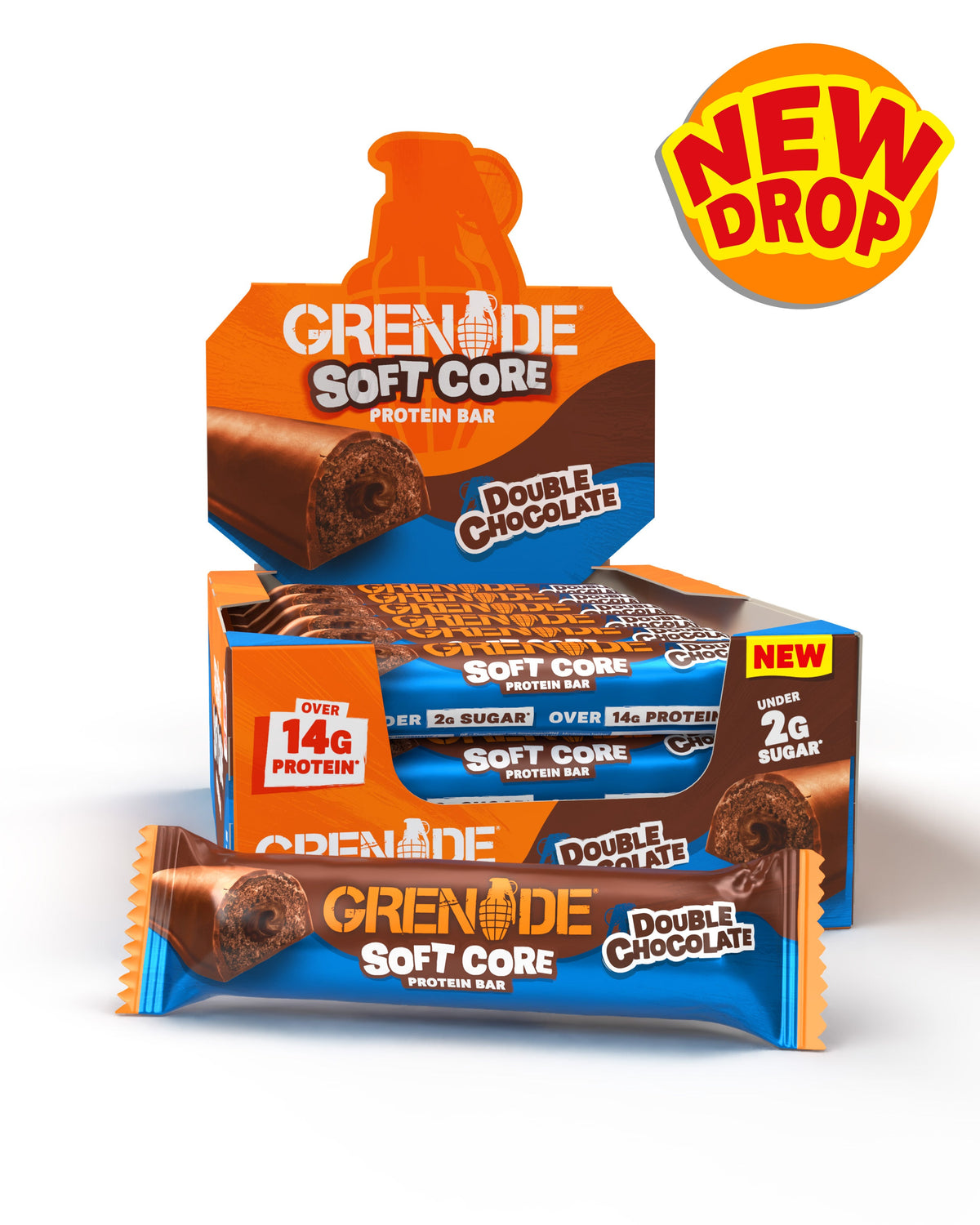 Grenade Soft Core Protein Bar 12 x 50g Double Chocolate packshot