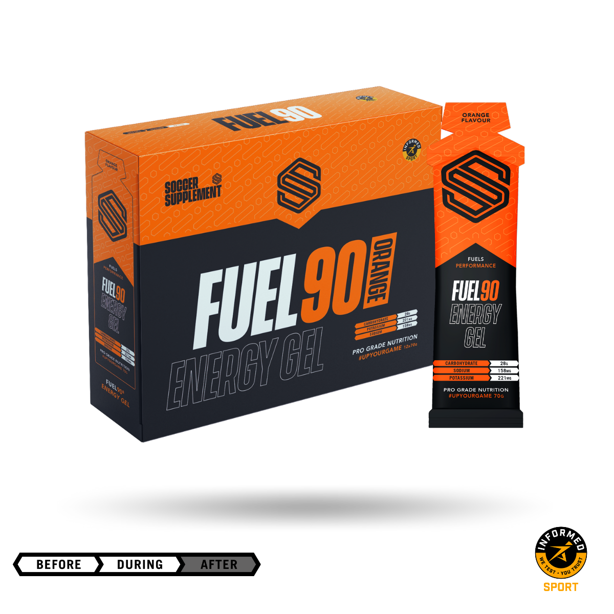 Soccer Supplement Fuel90 Energy Gel 12x70g - Orange