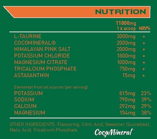 Alpha Neon Hydron8 330g — Salty Strawberry Mango nutrition and ingredients panel