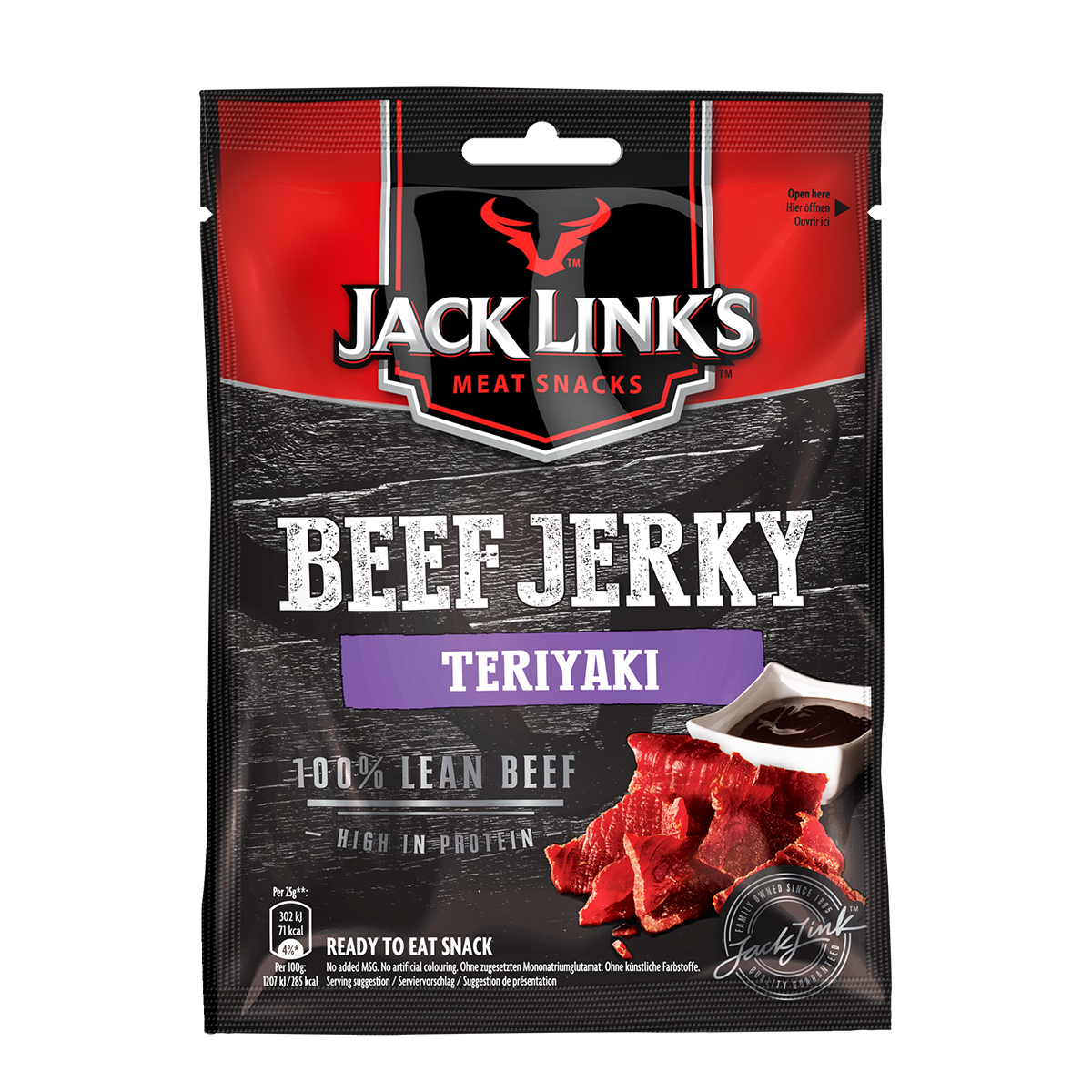 Jack Links Beef Jerky 12x25g - Teriyaki product packaging