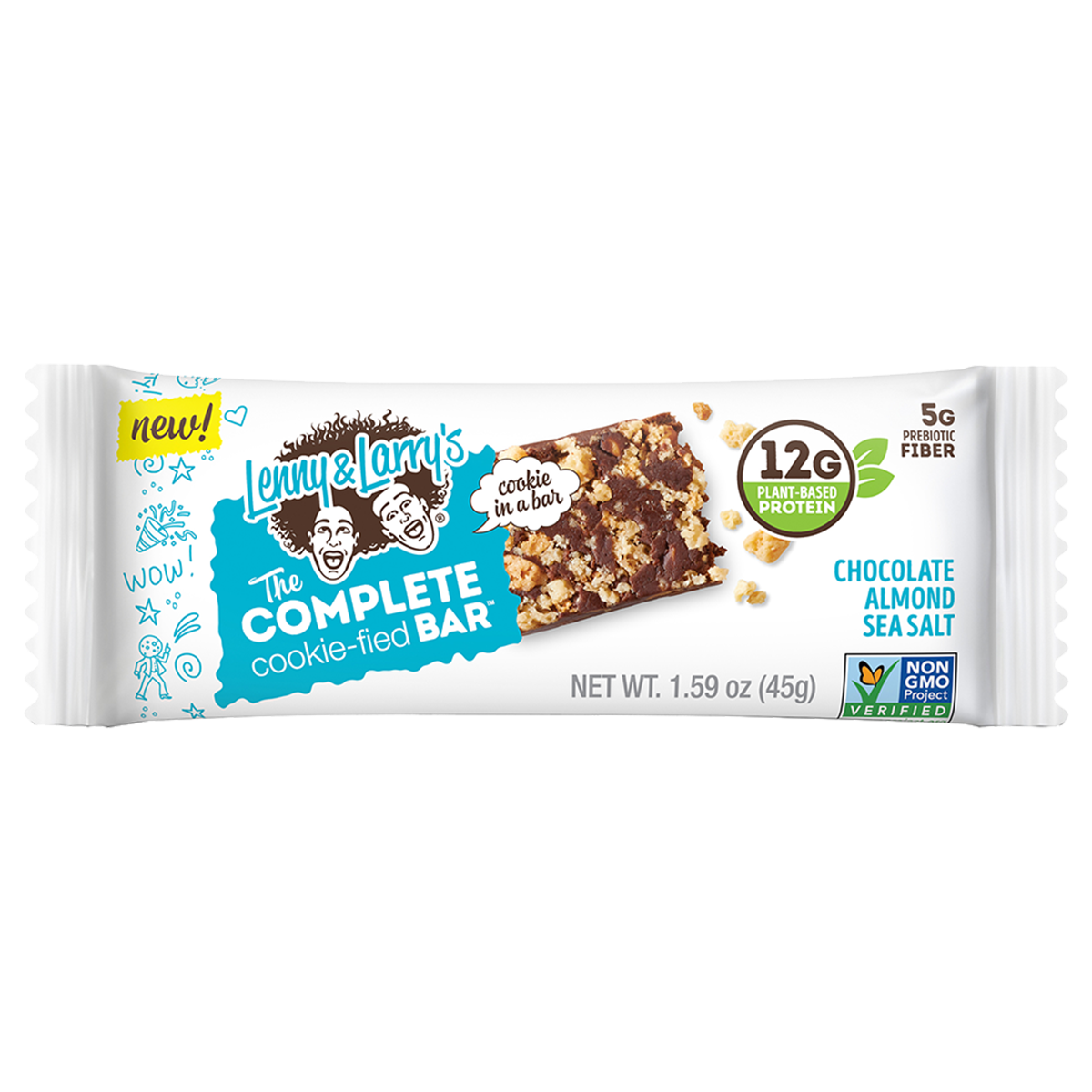 Lenny & Larry's The Complete Cookie-fied Bar 9x45g - Chocolate Almond Sea Salt product packaging