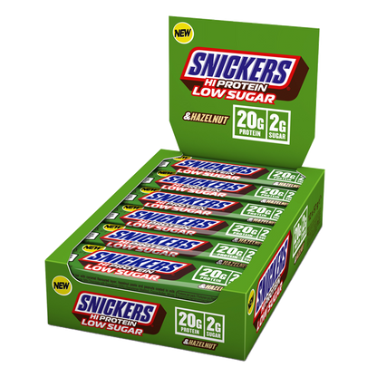 Mars Snickers Low Sugar High Protein Bar 12x57g - Hazelnut Milk Chocolate product packaging