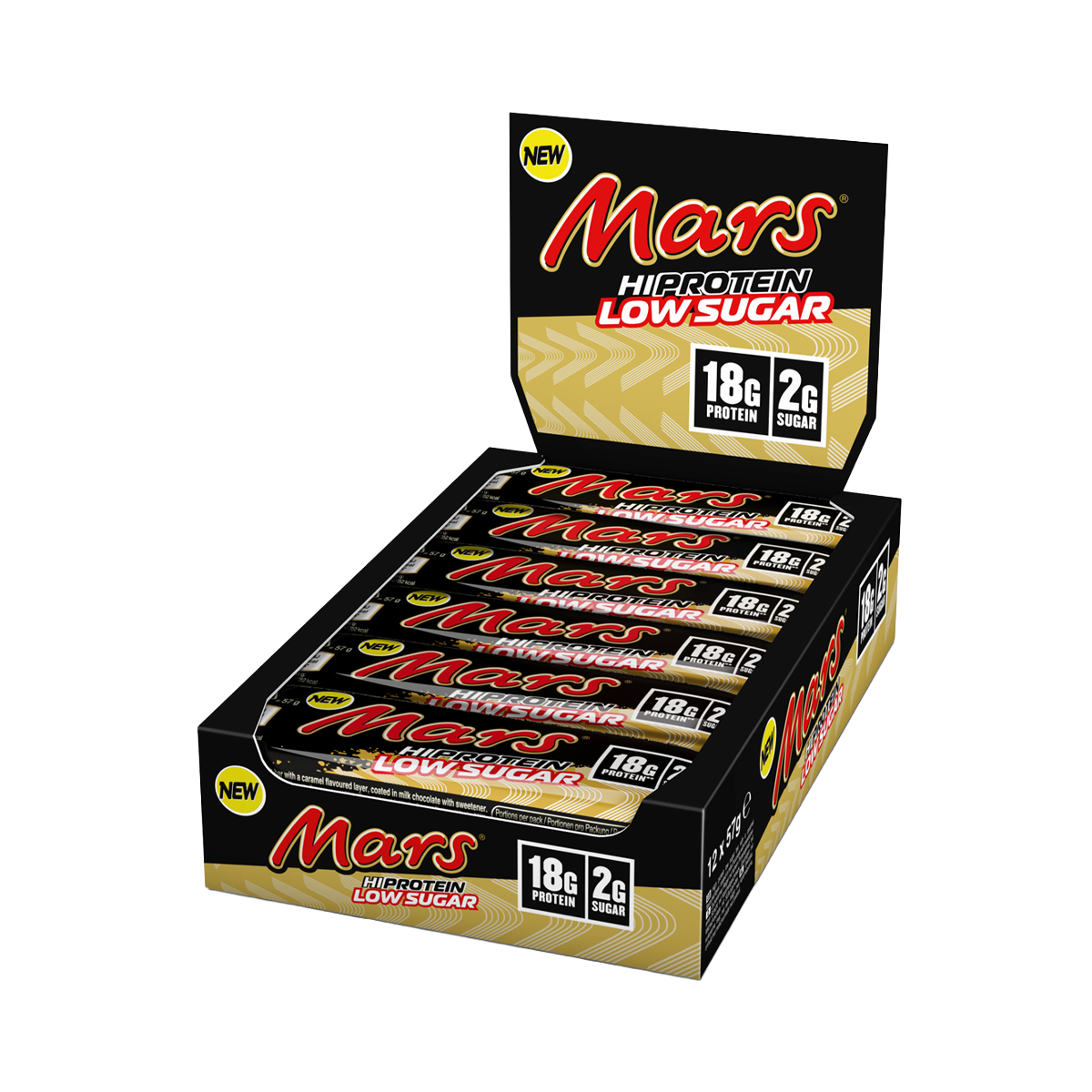 Mars Hi Protein Low Sugar 12x55g - Original product packaging