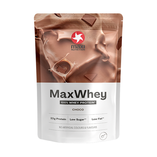 MaxiNutrition MaxWhey 420g - Chocolate product packaging