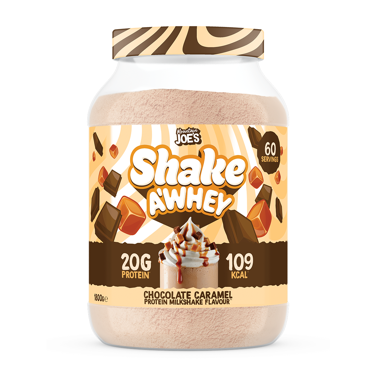 Mountain Joe's SHAKE A'WHEY 1.8kg Chocolate Caramel