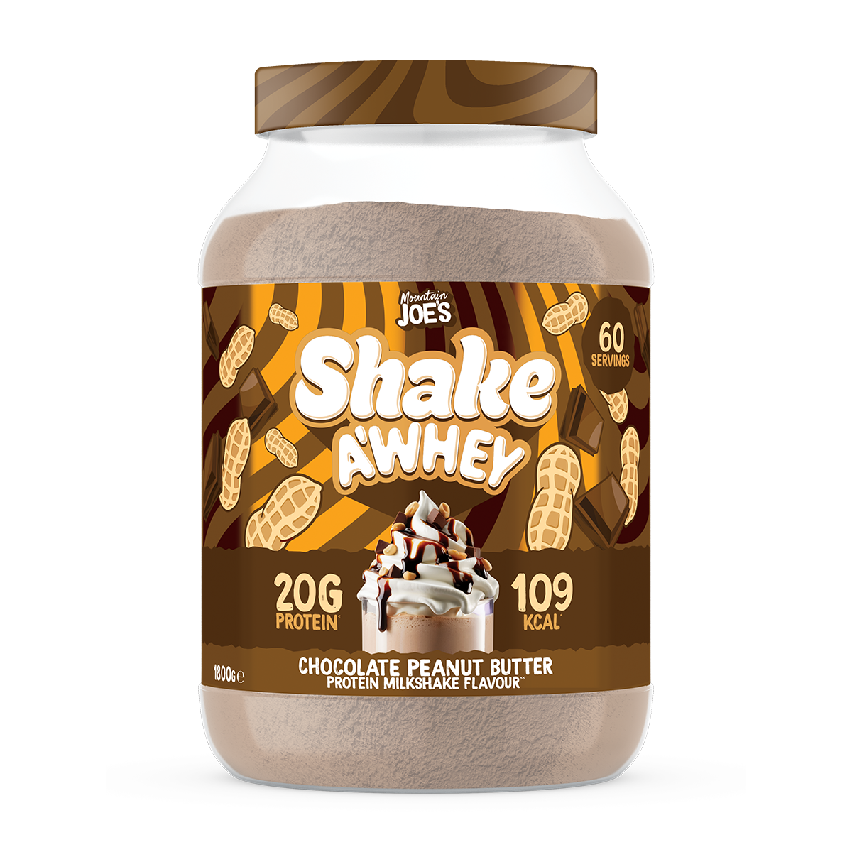 Mountain Joe's SHAKE A'WHEY 1.8kg Chocolate Peanut Butter