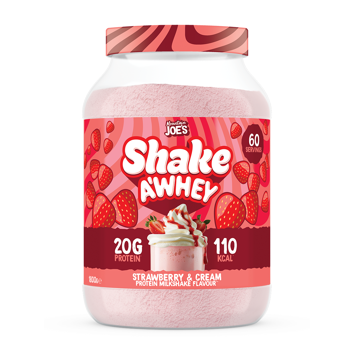 Mountain Joe's SHAKE A'WHEY 1.8kg Strawberry & Cream