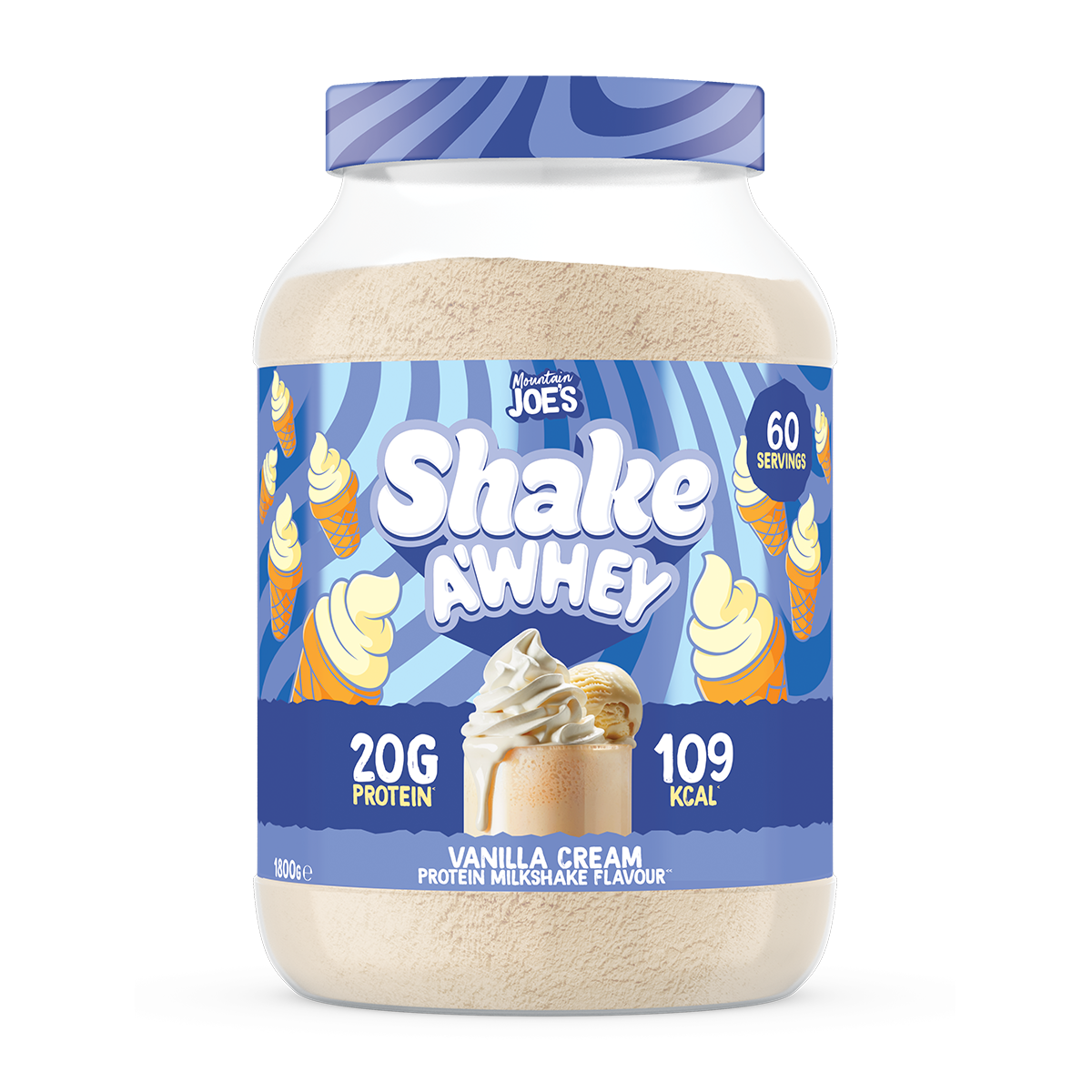 Mountain Joe's SHAKE A'WHEY 1.8kg Vanilla Cream