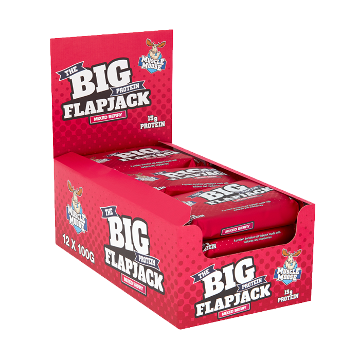 Muscle Moose Big Protein Flapjack 12x100g - Mixed Berry product packaging