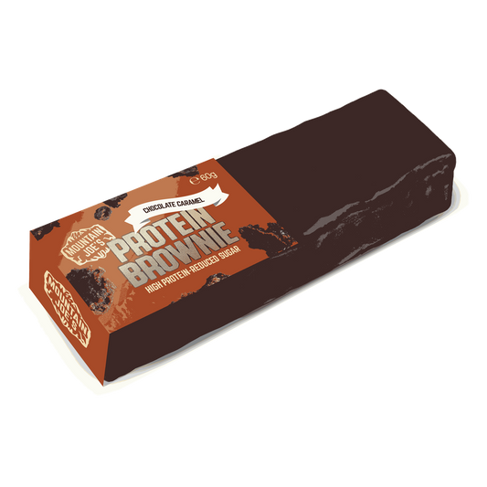 Mountain Joe's Protein Brownie 10x60g - Chocolate Caramel product packaging