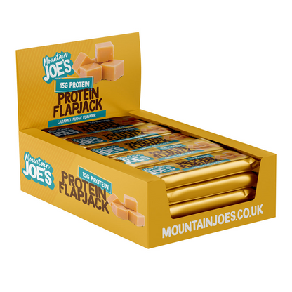 Mountain Joe's Protein Flapjack 16x60g - Caramel Fudge product packaging