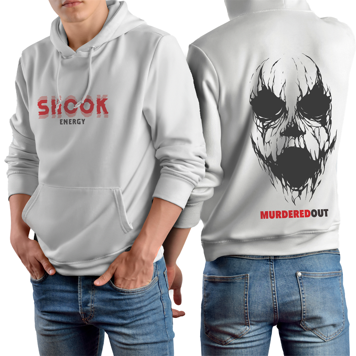 Murdered Out Shook Hoodie Large — MUR048