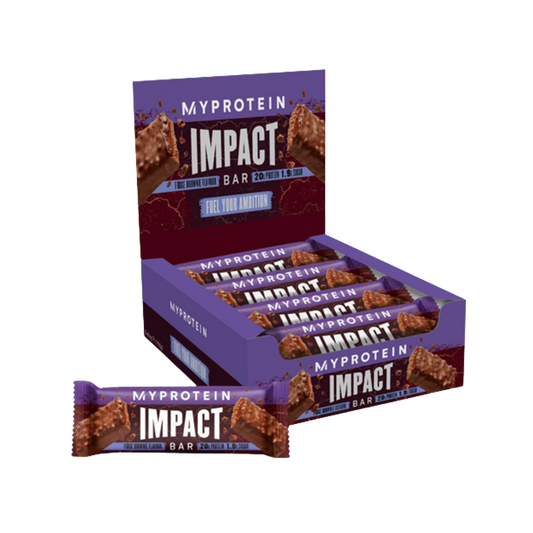 MyProtein Impact Protein Bar 12x64g - Fudge Brownie product packaging