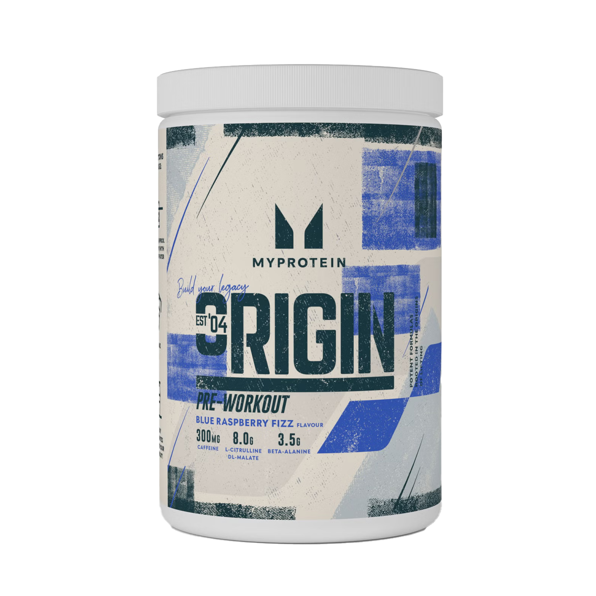 MyProtein Origin Pre-Workout 600g - Blue Raspberry Fizz product packaging