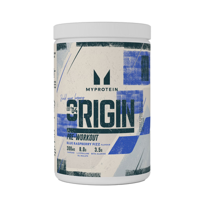 MyProtein Origin Pre-Workout 600g - Blue Raspberry Fizz product packaging
