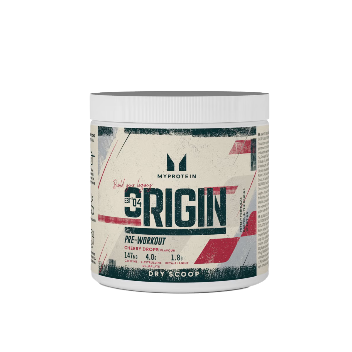 MyProtein Origin Pre-Workout Dry Scoop 288g - Cherry Drops product packaging