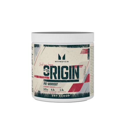 MyProtein Origin Pre-Workout Dry Scoop 288g - Cherry Drops product packaging