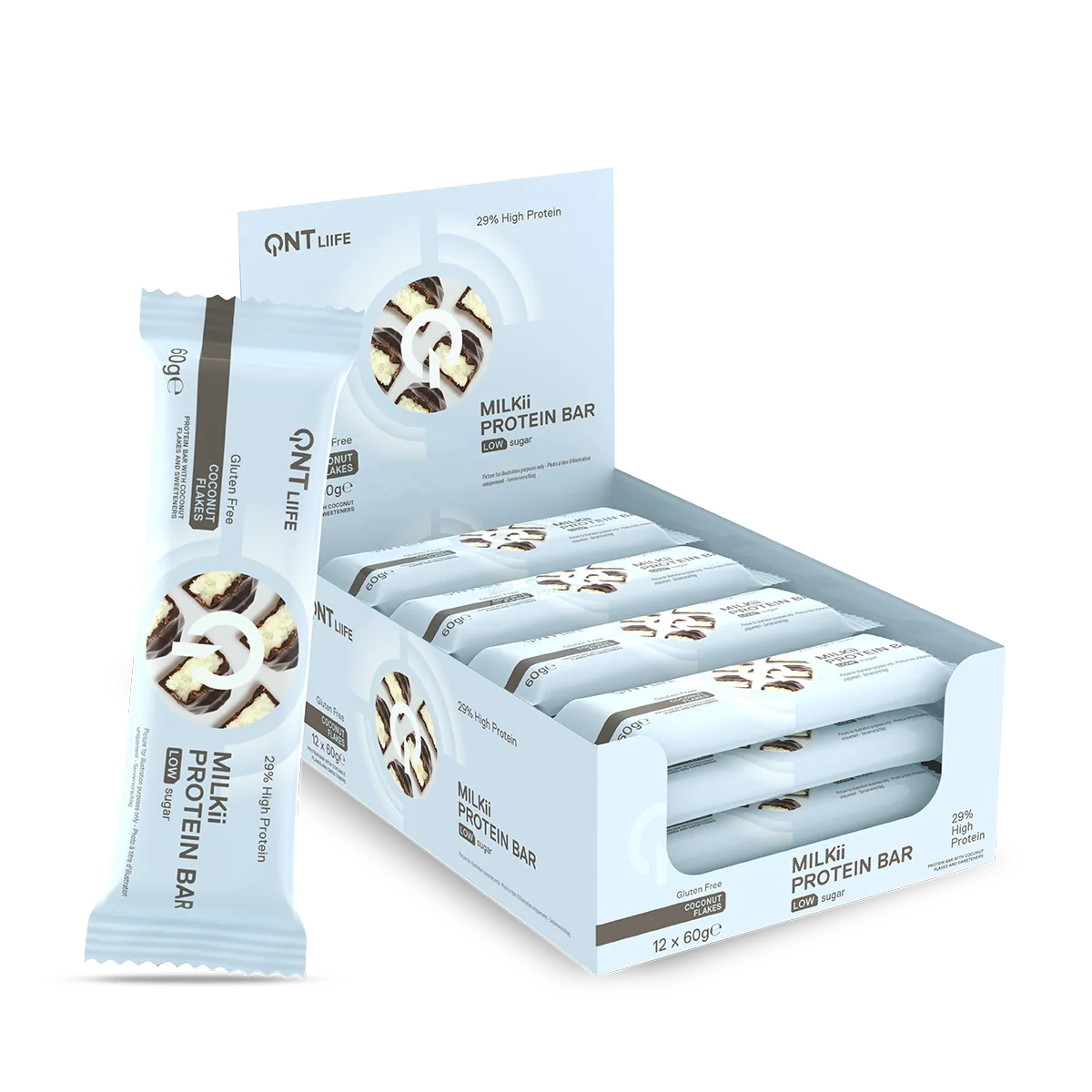 QNT Milkii Protein Bar 12x60g - Chocolate & Coconut