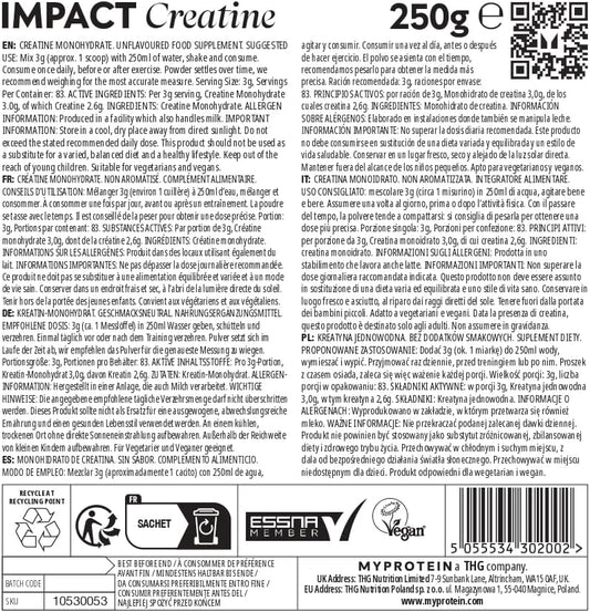 MyProtein Creatine Monohydrate 250g - Unflavoured