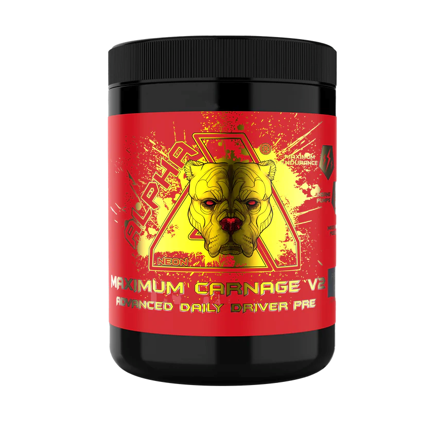 Alpha Neon Maximum Carnage V2 450g - Raspberry-Lemonade product packaging