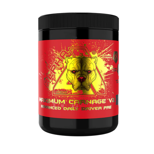 Alpha Neon Maximum Carnage V2 450g - Raspberry-Lemonade product packaging