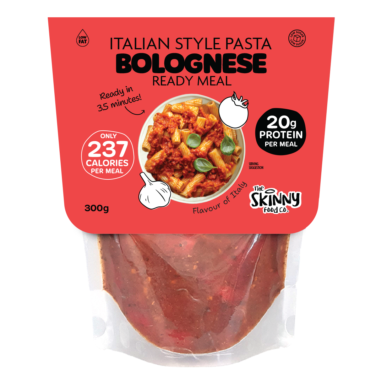 The Skinny Food Co Skinny Ready Meal 300g Italian Pasta Bolognese packshot