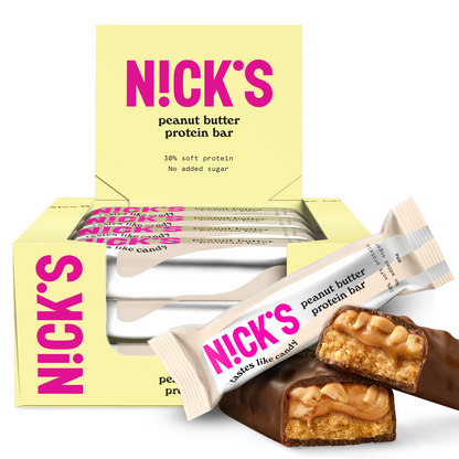 NICK'S Protein Bar 12x50g - Peanut Butter product packaging