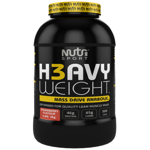 NutriSport H3avyweight Mass Drive Anabolic 3kg - Strawberry product packaging