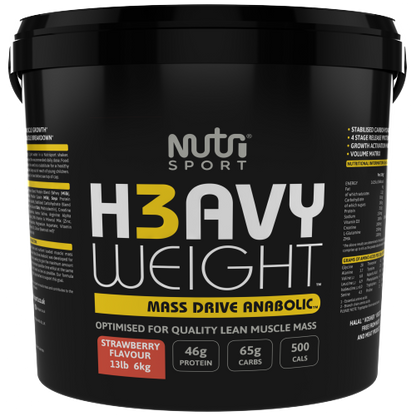 NutriSport H3avyweight Mass Drive Anabolic 6kg - Strawberry product packaging