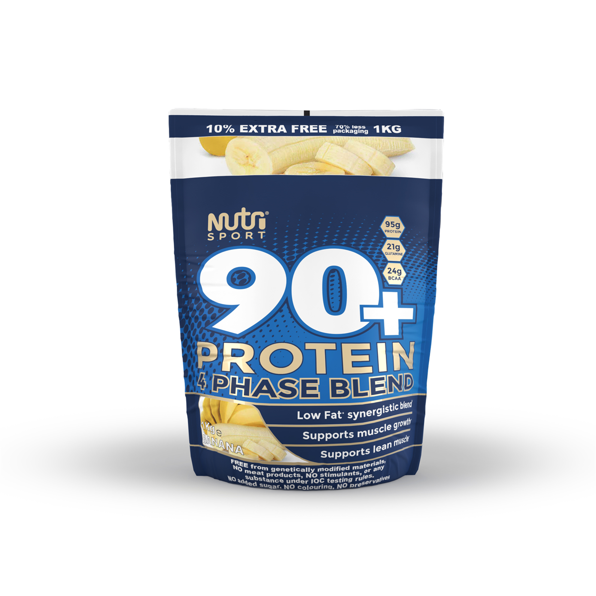 NutriSport 90+ Protein 4 Phase Blend 1Kg - Banana product packaging