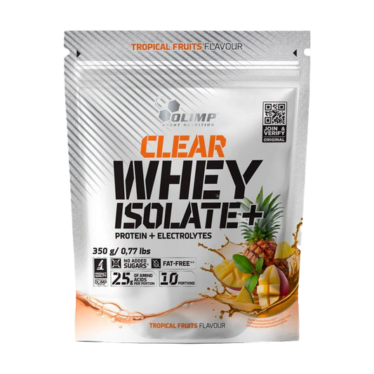 Olimp Sport Nutrition Clear Whey Isolate+ 350g - Tropical Fruits product packaging