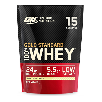 Optimum Nutrition Gold Standard 100% Whey 450g - Vanilla Ice Cream product packaging