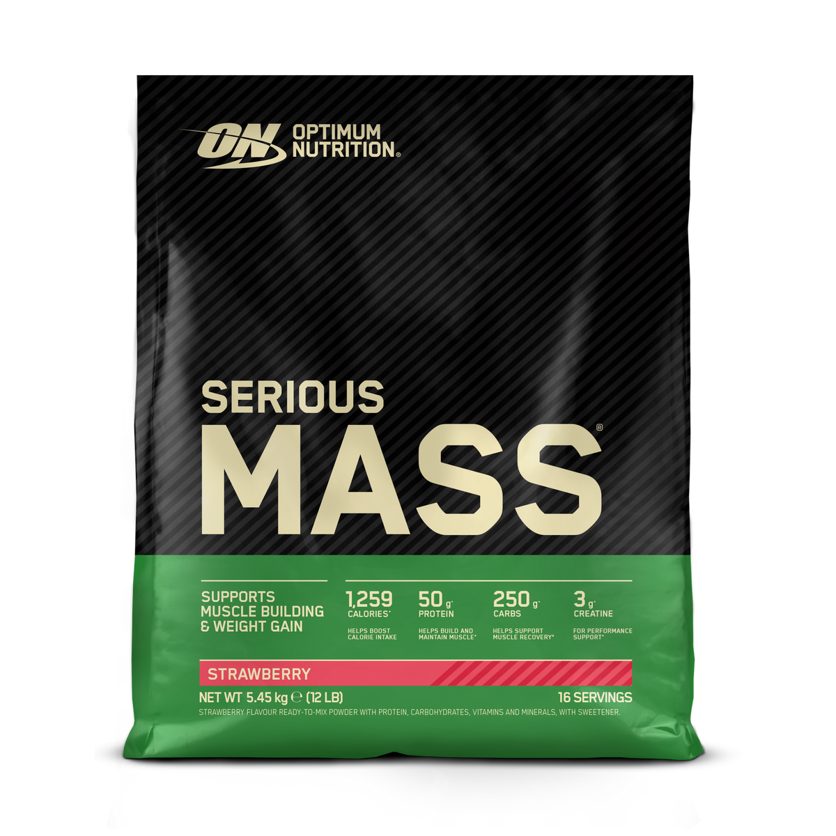 Optimum Nutrition Serious Mass 5.45kg — Strawberry — product front