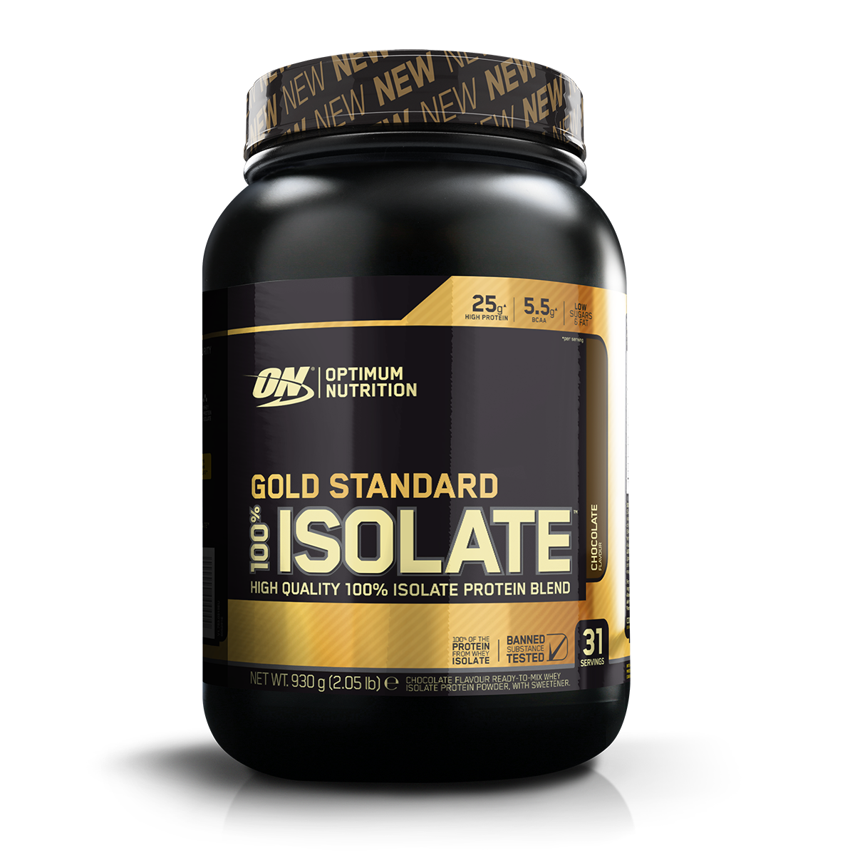 Optimum Nutrition Gold Standard 100% Isolate 930g - Chocolate product packaging