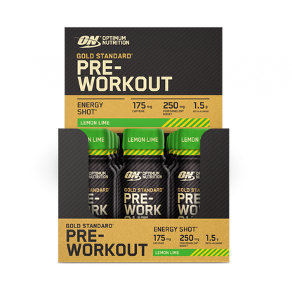 Optimum Nutrition Gold Standard Pre-Workout Shot 12x60ml - Lemon & Lime product packaging