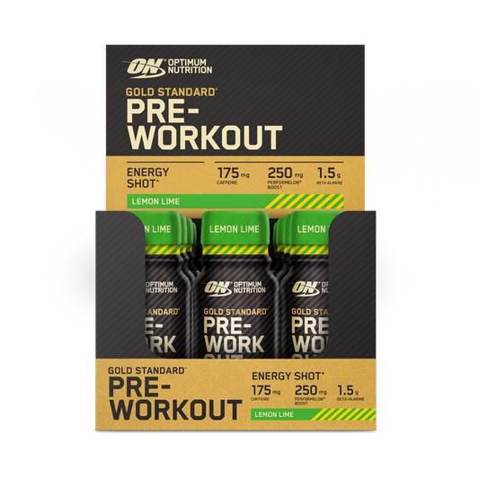 Optimum Nutrition Gold Standard Pre-Workout Shot 12x60ml - Lemon & Lime product packaging