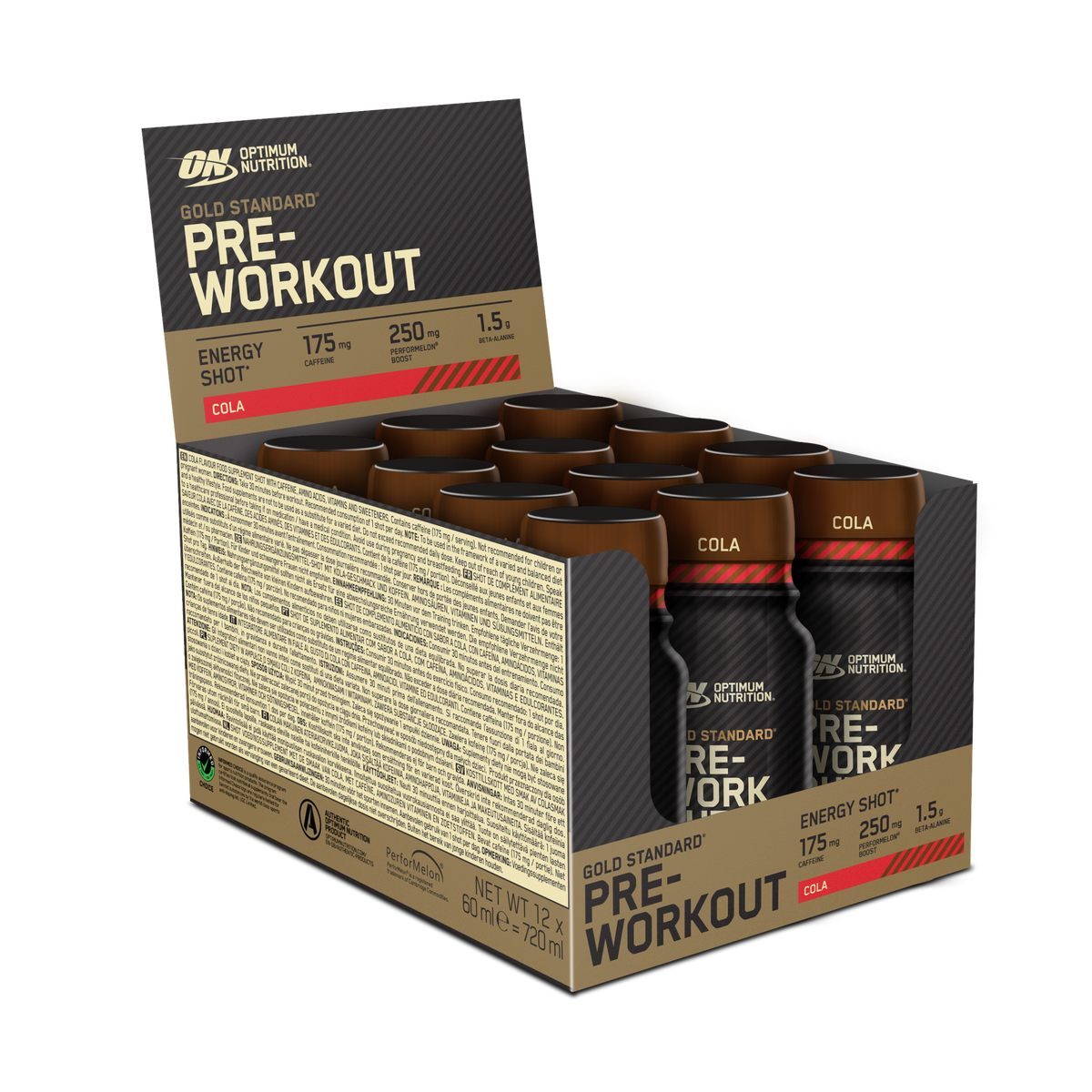 Optimum Nutrition Gold Standard Pre-Workout Shot 12x60ml — Cola — product front
