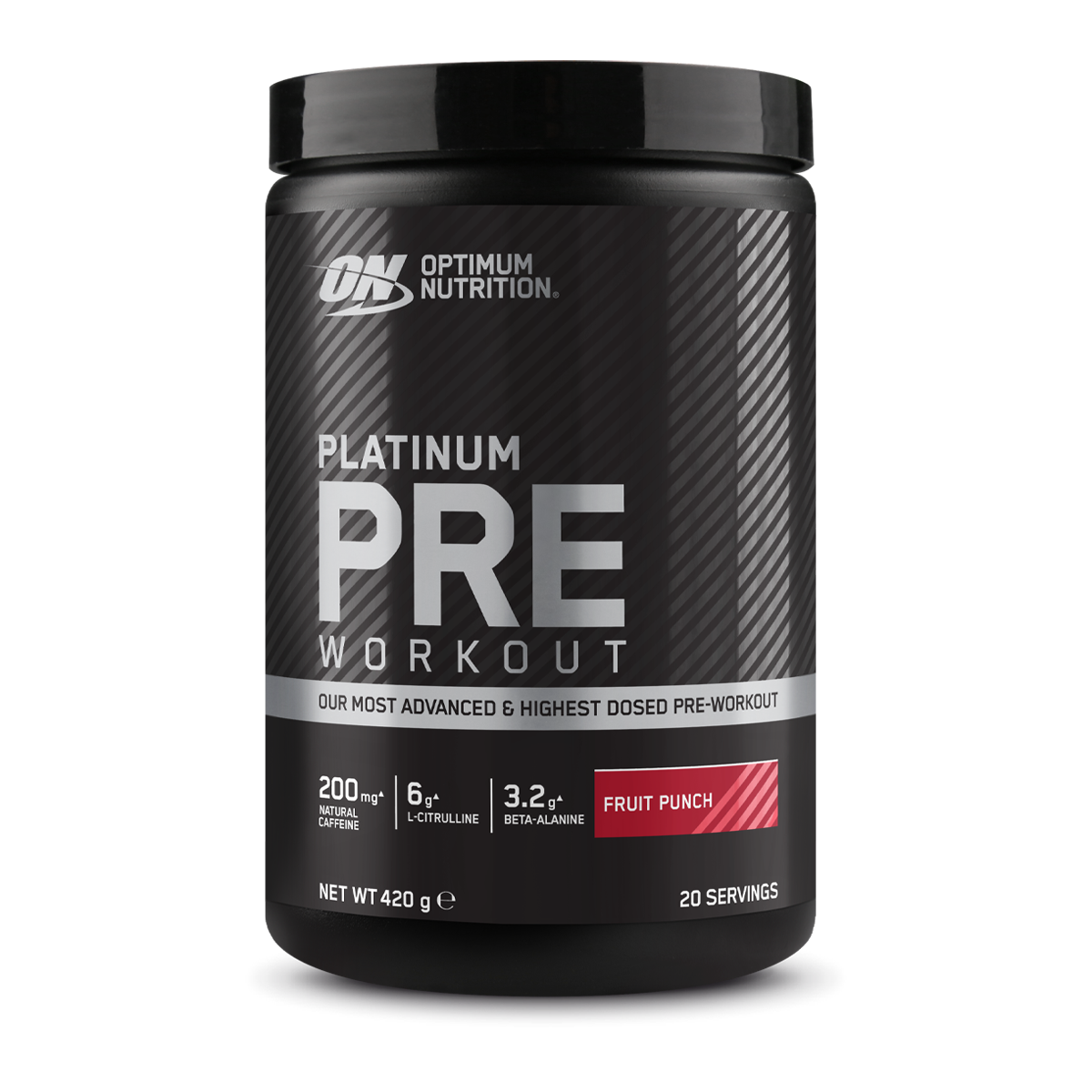 Optimum Nutrition Platinum Pre-Workout 420g - Fruit Punch product packaging