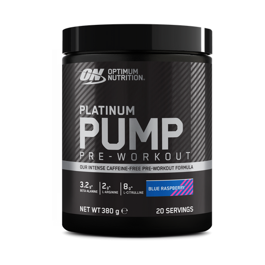 Optimum Nutrition Platinum Pump 380g - Blue Razz product packaging