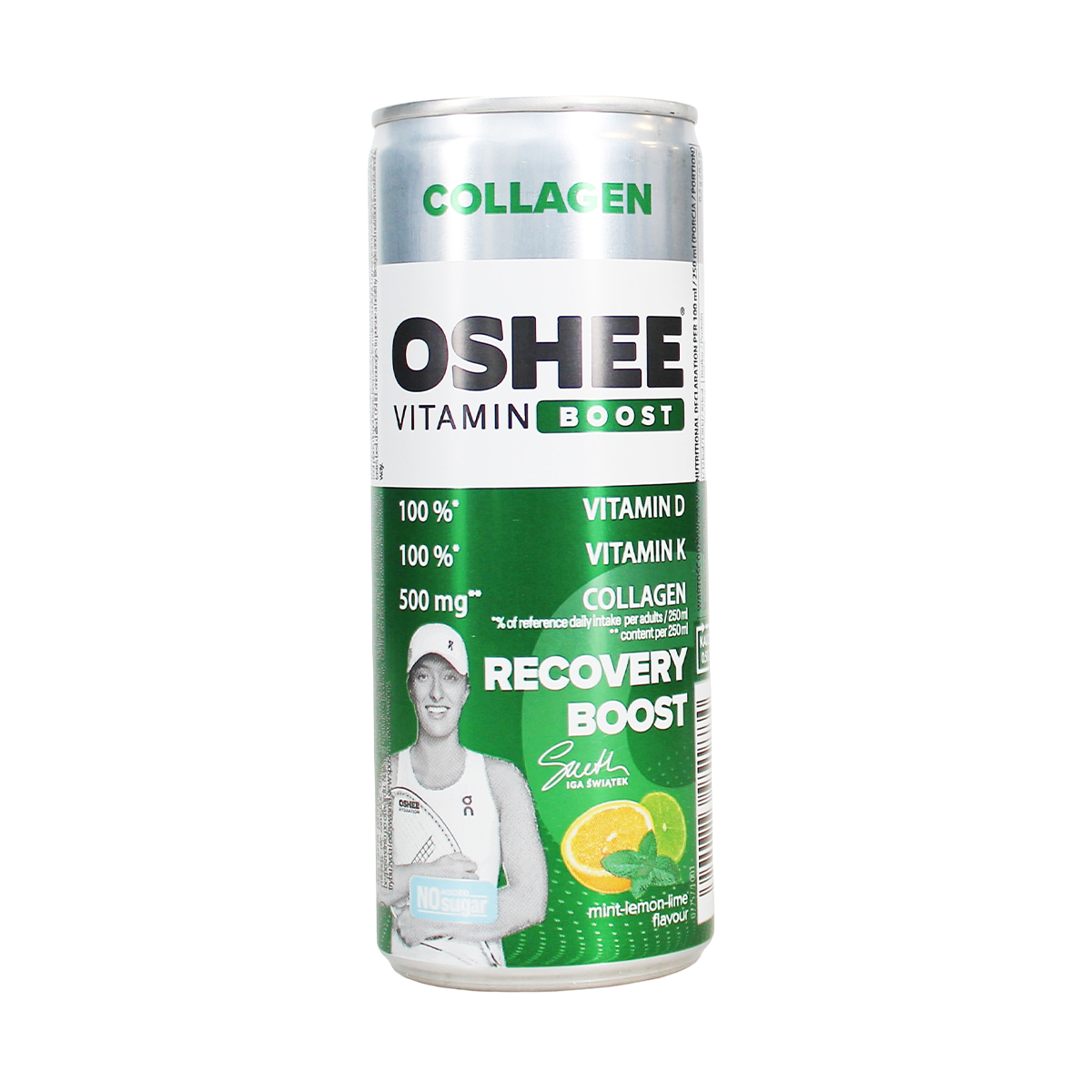 OSHEE Vitamin Boost COLLAGEN Recovery Boost can, mint lemon lime
