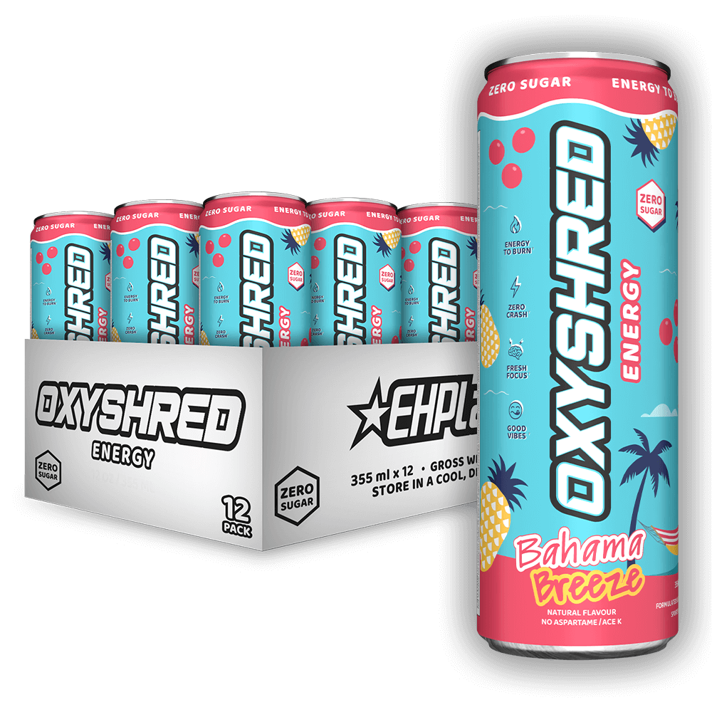 EHP Labs OxyShred Ultra Energy Drink RTD 12x355ml Bahama Breeze packshot