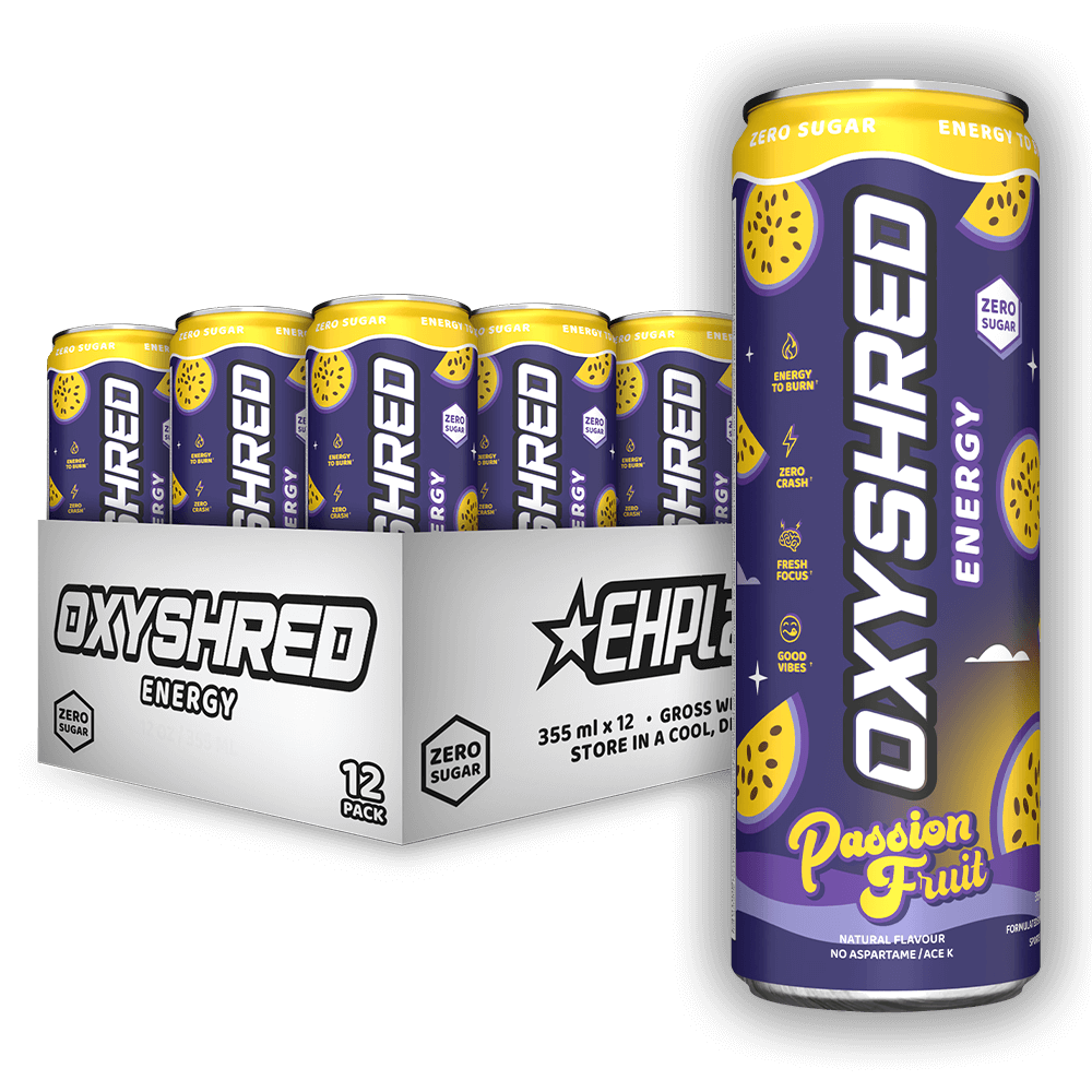 EHP Labs OxyShred Ultra Energy Drink RTD 12x355ml Passionfruit packshot
