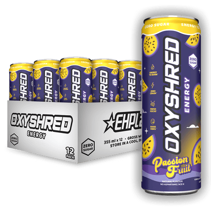 EHP Labs OxyShred Ultra Energy Drink RTD 12x355ml Passionfruit packshot