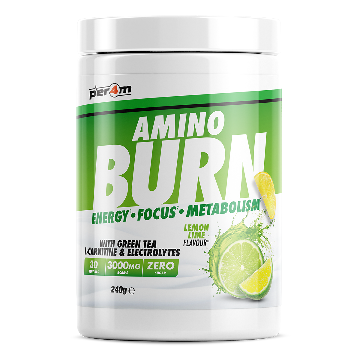 Per4m Amino Burn 240g — Lemon Lime Popsicle — product front