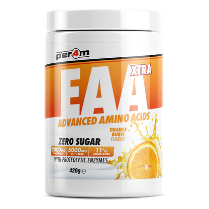 Per4m EAA XTRA 420g — Orange Burst — front of tub